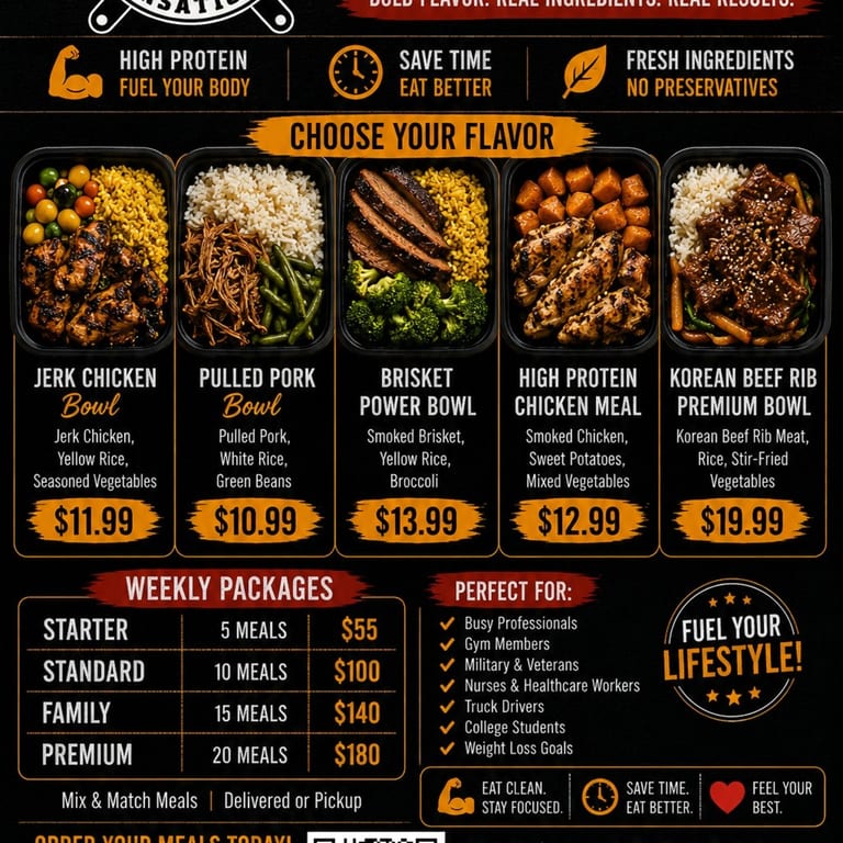 24 HR NOTICE REQUIRED FOR MEAL PREP. CALL AHEAD